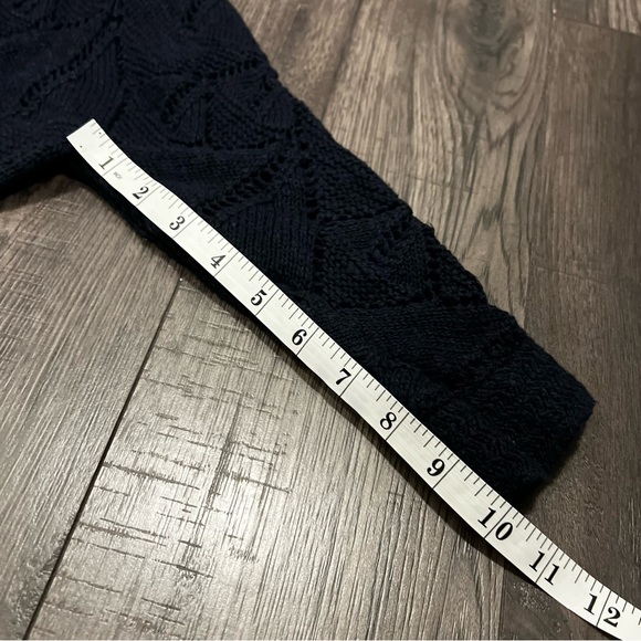 Forever 21 Textured Open Knit Midnight Blue Cardigan - Picture 5 of 7